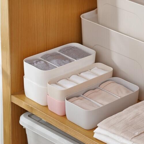 Organizer Box Storage Multi-functional Underwear Sock Container Desktop Cosmetics Sundries Sorting Holder Compartment Tin Box