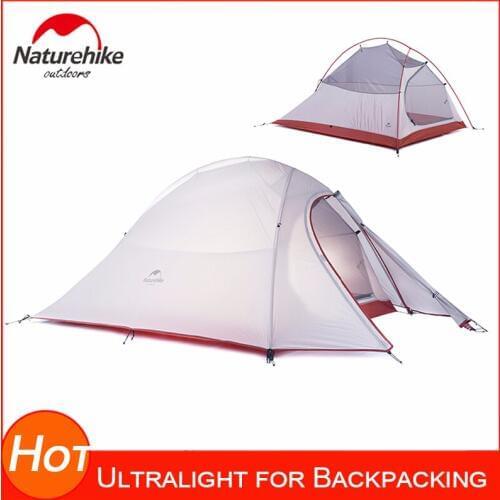 Naturehike Ultralight Backpacking Tent Cloud Up 2 Persons Camping Tent Double Layer 20D Nylon Coated With Silicone NH15T002-T