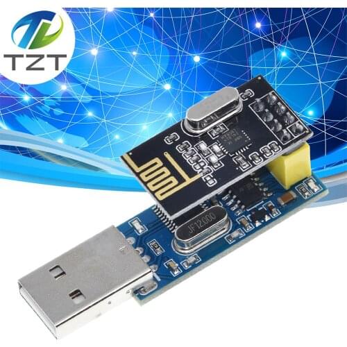 TZT CH340 USB to Serial Port Adapter Board CH340T + 2.4G NRF24L01+ Wireless Module