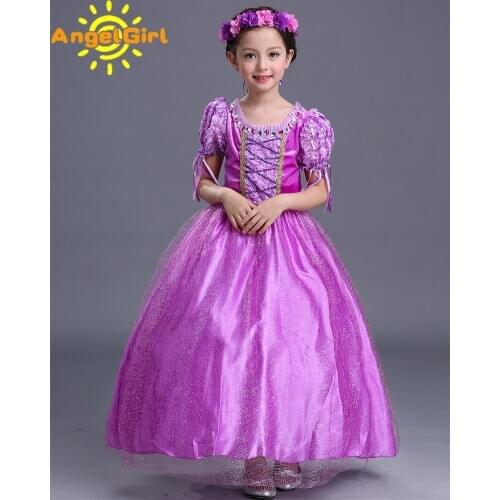 AngelGirl Dress Girls Clothes Princess Party Pageant Christmas Halloween Xmas dress Kids Dresses Girl Wedding Evening Clothing
