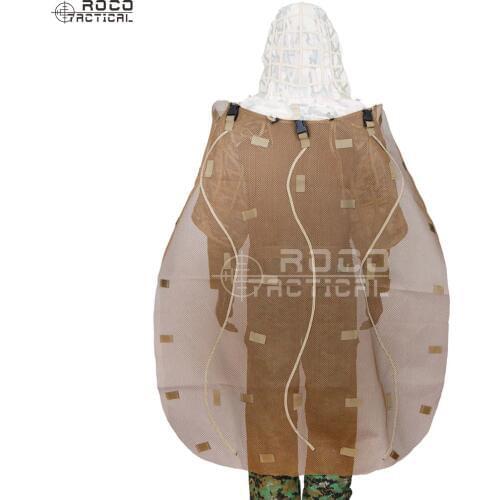 ROCOTACTICAL Ghillie Cape for Ghillie Suit Hood Removeable Sniper Ghillie Suits Cape to Cover Backpacks Camouflage Rifle Wrap