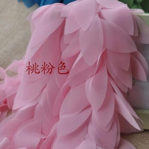 6cm 3yards/lotMulticolor diy three-dimensional chiffon leaves flip flops lace sewing material diy sewing accessories