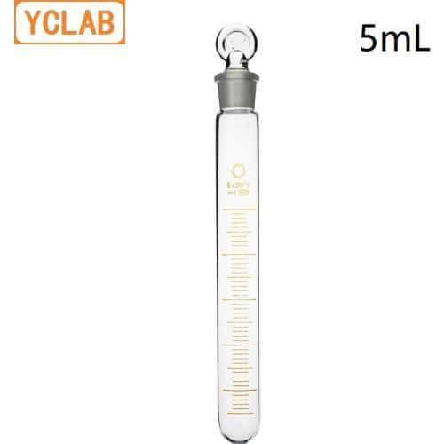 YCLAB 5mL Glass Test Tube with Graduation and Glass Stopper High Temperature Acid Alkali Resistance Laboratory Equipment