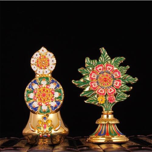 Tibetan Biddhism Special Alloy Metal Decorations DoMa ShiZi Two Pieces One Pair Esteric Buddhist Exquisite Package
