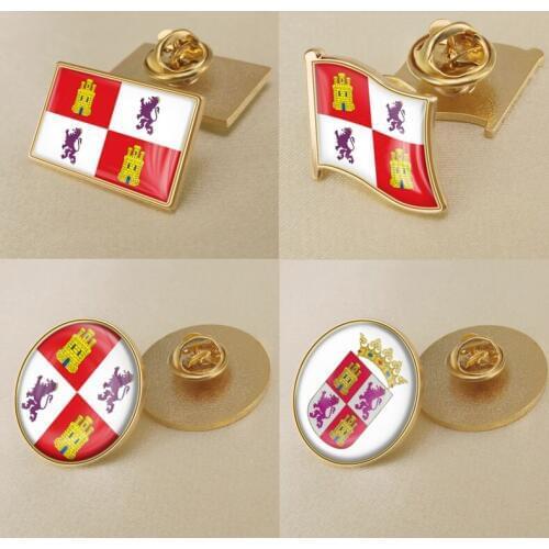 Coat of Arms of Castile and Leon Autonomous Community of Spain Flag Lapel Pins/Broochs/Badges