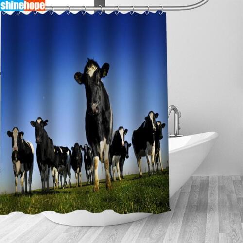 Customized Shower Curtain Animals Cows Waterproof Polyester Bathroom Curtains High Quality Curtains for Bathroom Shower