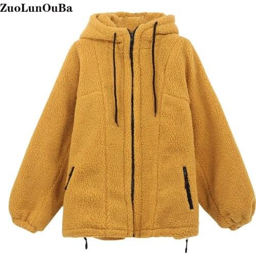 Autumn Winter Thickened Women Sweatshirt Caot Casual Long Sleeved Zipper Hoodie Stitching Pocket Pullover Tops