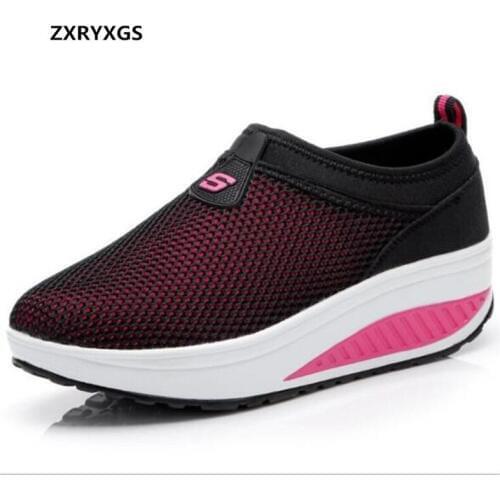 2021 Spring Summer Shakes Shoes Casual Sneakers Women Shoes Non-Slip Thick Soles Wedges Shoes Woman Breathable Women Sneakers