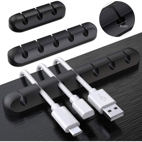 1/3Pcs Cable Holder Silicone USB Winder Desktop Tidy Management Clips Holder Organizer For Mouse Keyboard Earphone Headset