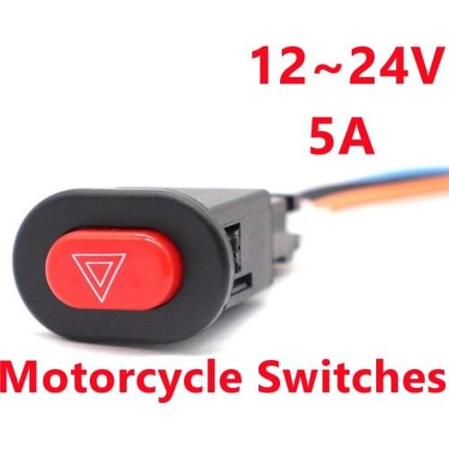 1Pcs 12-24V 5A Motorcycle Scooter Electric Vehicle Modified Double Flash Switch Double Flash Warning Switch Double Jump Switch