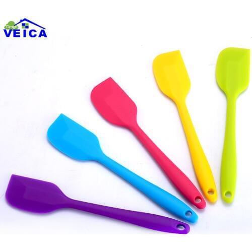 1pcs 21cm Kitchen Silicone Cream Butter Cake Spatula Batter Scraper Brush Butter Mixer Cake Brushes Baking Tool Kitchenware
