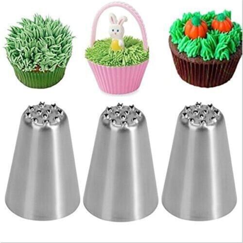 1PC Grass Cream Icing Nozzles Stainless Steel Pastry Fury Decoration Cupcake Head Cake Decorating Tools Pastry Tools