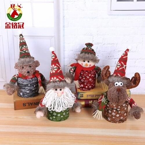 1PC Cute Christmas Candy Jar Xmas Decoration Bubble Candy Storage Box Transparent Plastic Candy Can Bottle Holder Box