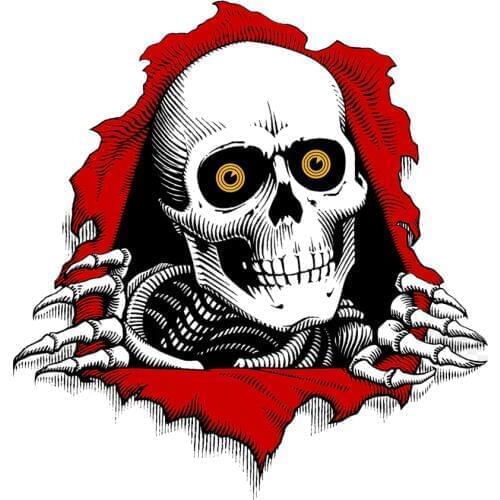 1PCS Skateboard Cool skull fashion Logo Sticker Waterproof For Luggage Car Guaitar Phone Laptop Bicycle Decal