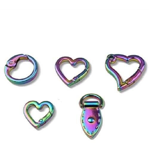 10pcs new luggage and handbag hardware accessories are shoulder straps, chain link buckles, love open spring ring