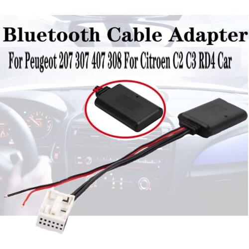 12Pin Bluetooth-compatible Module Wireless Radio Stereo AUX-IN Aux Cable Adapter For Peugeot 207 307 407 308 Citroen C2 C3 RD4
