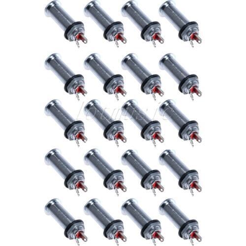 20Pcs Low Noise Bass Output Jack Chrome Flash Mount Cylinder Barrel For Ibanez Guitar Parts