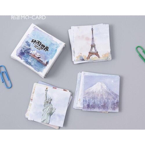 45pcs/lot Creative Travel All Around The World PVC Decoration Stickers Diy Diary Sticker Scrapbooking Stationery Stickers