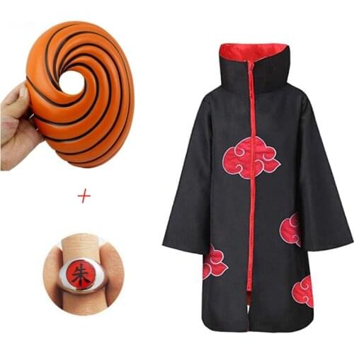 Akatsuki Tobi Obito Cosplay Costume Mask Long Sleeve Cloak Halloween Carnival Funny Adult Cosplay Costume
