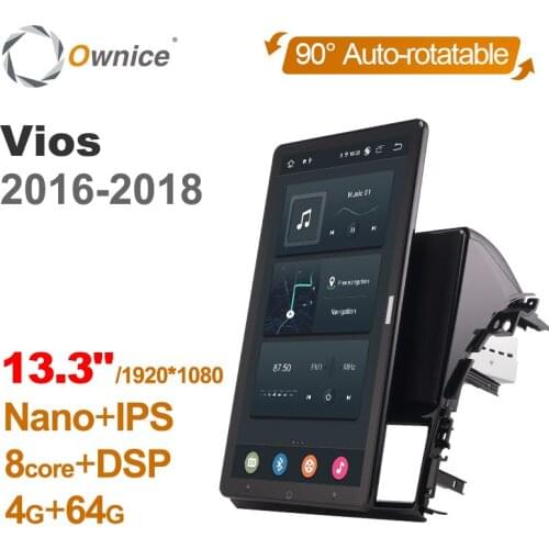 Tesla style PX6 Android 10.0 Car Multimedia Player 1920*1080 Rotatable IPS Navigation GPS For Toyota Vios Yaris XP150 2013-2020