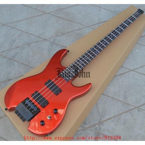 Free shipping new headless electric bass guitar in red with basswood body BJF-63