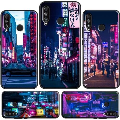 Neon Tokyo Alleys At Night Case For Huawei P30 Pro P20 P40 Mate 20 Lite Nova 5T P Smart 2019 Honor 8A 8X 9X 10i 20