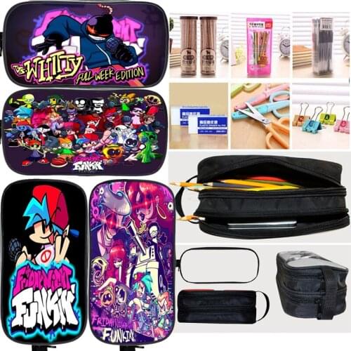 Music Rhythm Game Friday Night Funkin Pencil Case Kids Pencil Bag Students Storage Pouch Pencilcase School Box Cute Makeup Bags