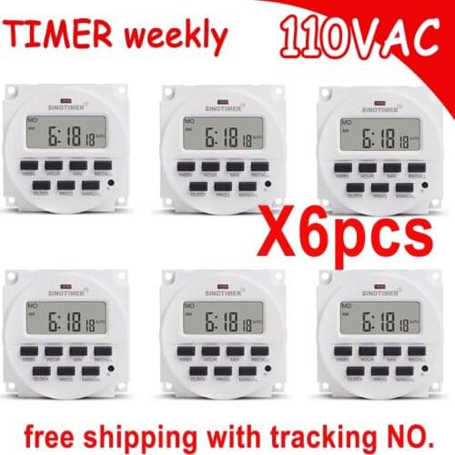 SINOTIMER 7 Days Digital Programmable 110V 120V AC Timer Switch Time Relay for Time Control FREE SHIPPING