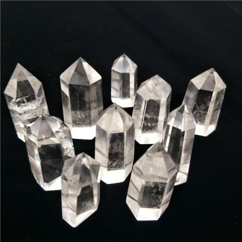DHX SW 10pcs Natural Clear Quartz Crystal Point Wands Wholesale Price Healing Decoration TOP QUALITY