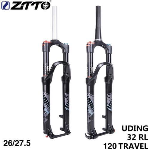ZTTO 120mm Travel Air Fork 26 27.5 Inch Suspension Straight Tapered Tube Thru Axle QR Quick Release MTB Bicycle Bike Fork