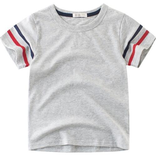 Boys T-Shirts Cute Fun Stripe Girls Tops Summer 2018 Kids Clothes Children Cotton Tshirt Toddler Short Sleeve T Shirts Baby Tees