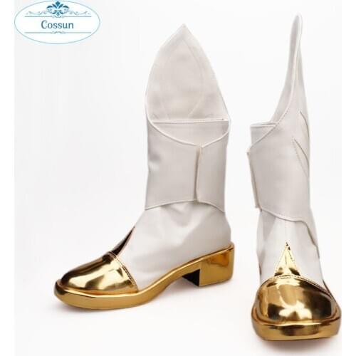 Genshin Impact Cosplay Costume Traveler Lumine Cosplay shoes Women Men Halloween boots game role play white PU