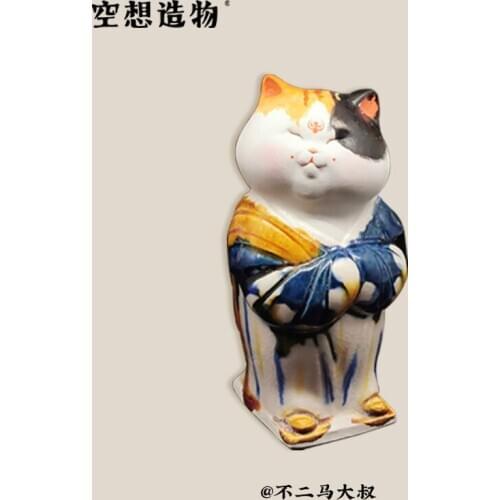 Kawaii Toy authentic three-color cat ceramic trend Kid Doll Christmas gift computer desktop decoration