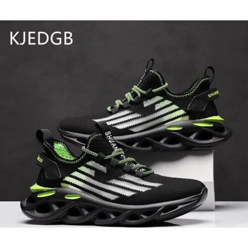 KJEDGB New Fashion Men Casual Shoes Mesh Breathable Reflective Shoelaces Mens Sneakers Summer Tenis Masculino Adulto