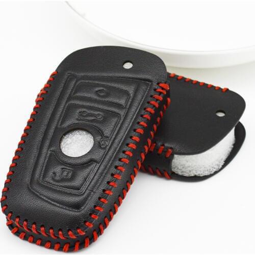 Leather Car Smart Key Shell Case Cover For BMW 1 4 5 series F36 F25 F10 F30 F22 F34 F20 G30 E39 I3 M4 Z3 Key ring Accessories