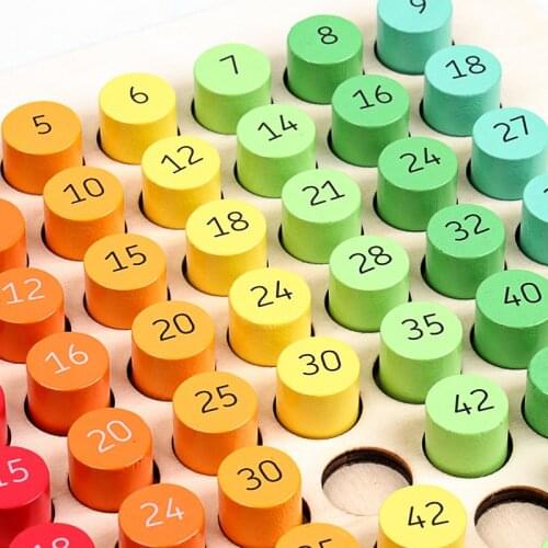 Montessori Math Multiplication Numbers Wooden Board Beads Learning Teaching Early Educational Arithmetic Toys For Kids Children