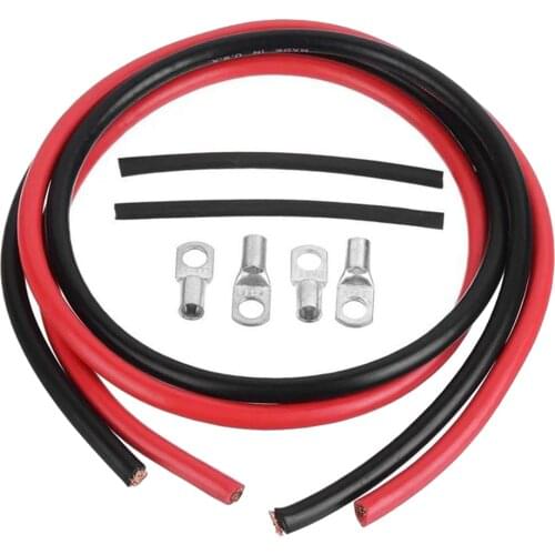 Copper Battery Ground Cable Terminal Kit Replacement 5 Gauge for RV Car Boat