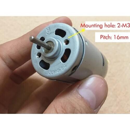 Micro Carbon Brush Motor 395 Double Output Shafts Mini DC Motor for DIY Robot Model DC 18V 11700 rpm, Shaft Diameter 2.3mm