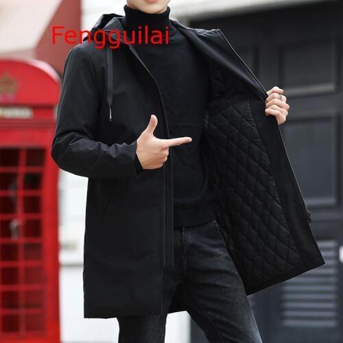Men Jacket 2020 Autumn Winter Male Long Jackets Padded Thick Warm Fashion Hooded Male Jackets Plus Size Boy Outerwear 6XL