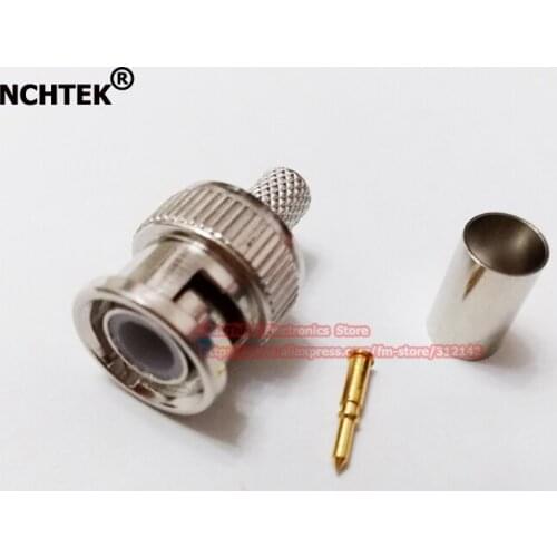 NCHTEK BNC Male RG59 COAXIAL Crimp Cable for CCTV BNC male 3-piece Crimp Connector Plugs/Free Shipping 50Sets (150pcs)