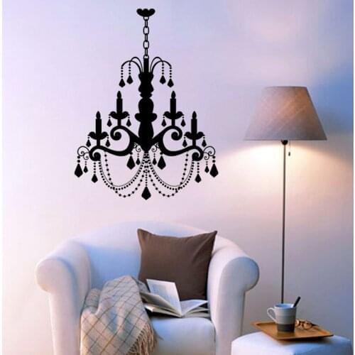 New Fashion Candle Chandelier Wall Stickers Living Room TV Wall Sofa Bedroom Room Decor Removable Home Sticker Wall Sticker Art