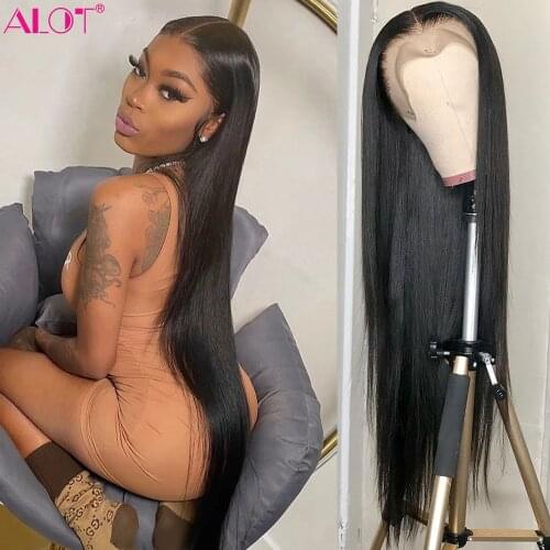 Straight Human Hair Wigs Glueless 13x1 Lace Part Human Hair Wig Brazilian Straight Remy Lace Human Hair Wigs Pre Plucked 150