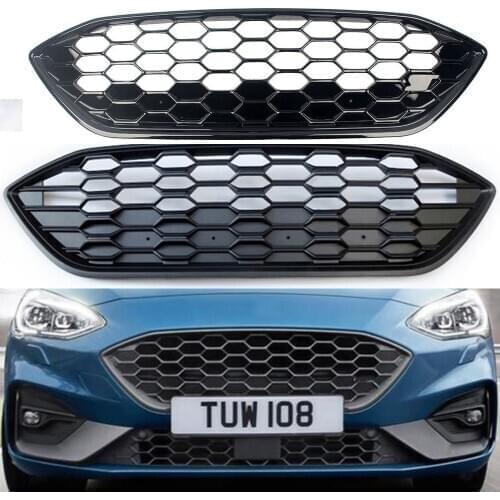 Front Bumper Grill Upper Grille Fit For Ford Focus ST-Line MK4 2019 MATTE GLOSSY Black
