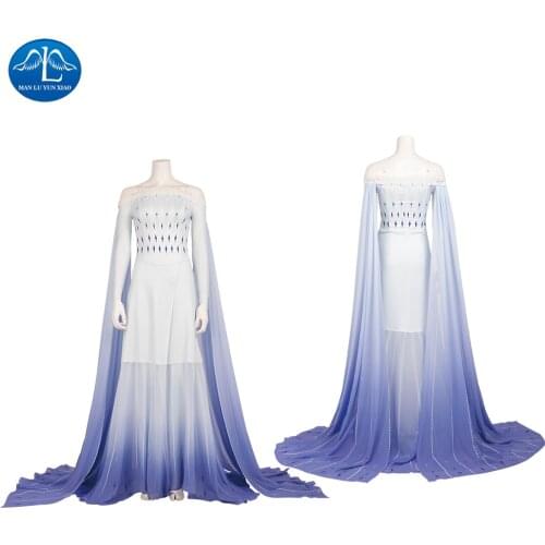 Anime Cosplay Snow Queen 2 Princess Dress Anna Elsa Cosplay Costume Women Christmas Birthday Party Clothing Elza Halloween Gowns