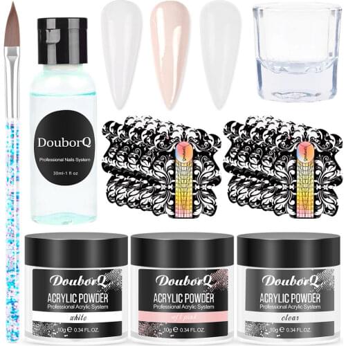 Professional Nail Crystal Powder Gel For Nail Polish Monomer Power and Liquid Manicure Beginner Set Kit