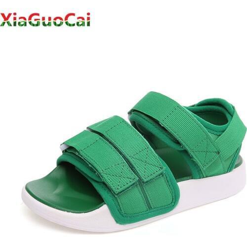 Summer New Children Kids Sandals Leather Shoes Boys Girls Open Toe Soft Bottom Hook & Loop Sandals Breathable Students Shoe A77