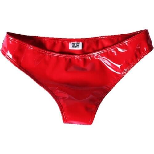 Sexy Candy Color Wetlook PVC Latex Underwear Women Thongs And G Strings Lingerie String Femme T-back Thong Tanga Briefs Bragas