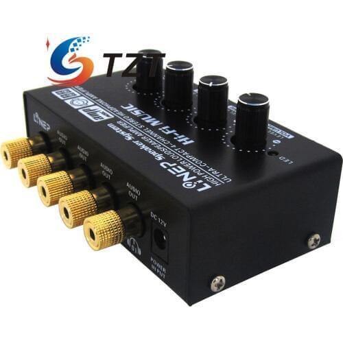 TZT 1 In 4 Out Audio Sound Signal Amplifier HiFi 4 Channel Loudspeaker Stereo Headphone AMP Linep A908