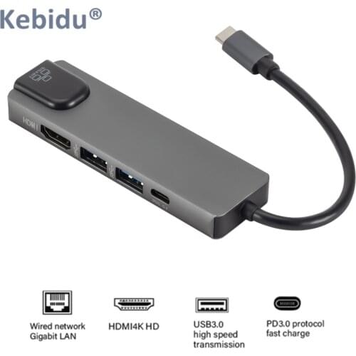 USB Type-C Hub HDMI-compatible to Type C Gigabit Ethernet Rj45 Lan dapter For MacBook Pro Thunderbolt USB Data Transmitter