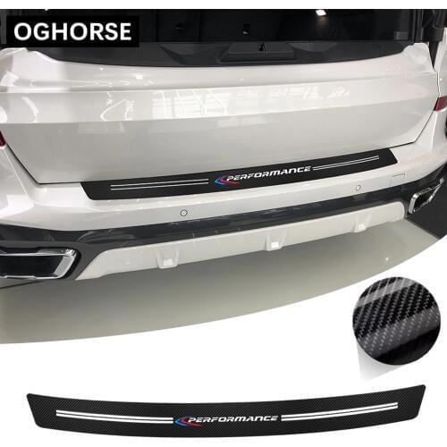 5D Carbon Fiber Vinyl Car Rear Bumper Trim Guard Plate Protective Sticker Decal For BMW F20 F30 F10 F11 G30 F32 F25 F26 F15 F16